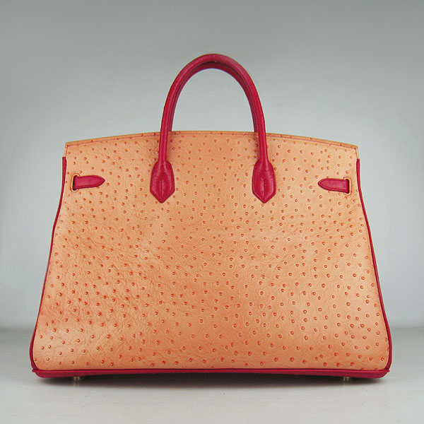 Replica Hermes Birkin 40CM Ostrich Veins Leather Bag Red/Orange/Green 6099 Online